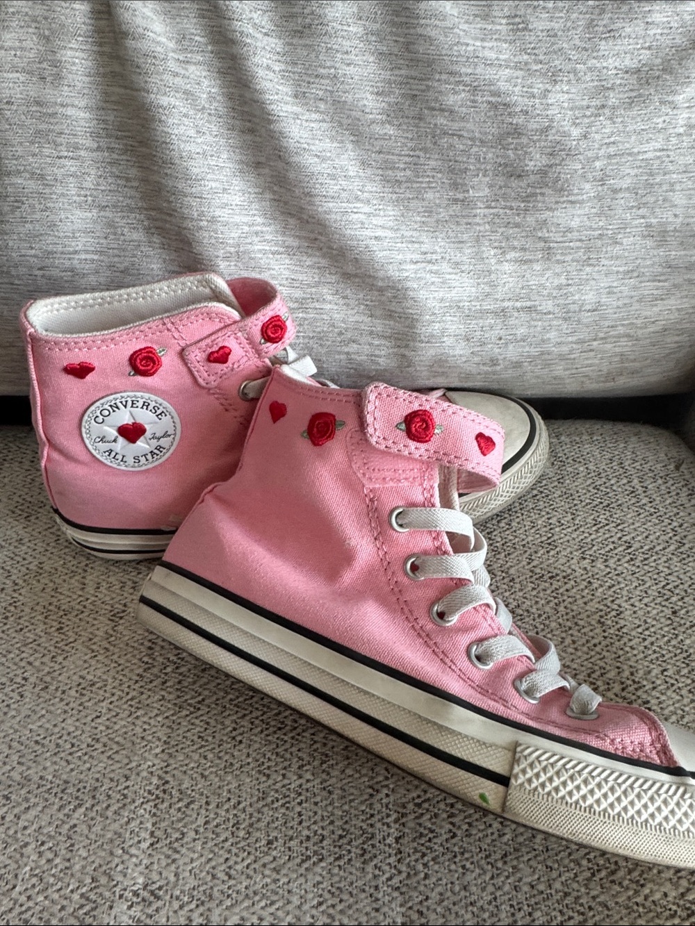 Converse All Star Chuck Taylor Valentine’s Pink Heart and Rose High-Top Sneakers